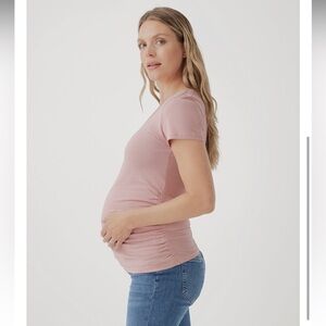 Pact Maternity Ruched V-Neck Tee